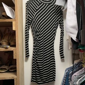 Black and white striped dress